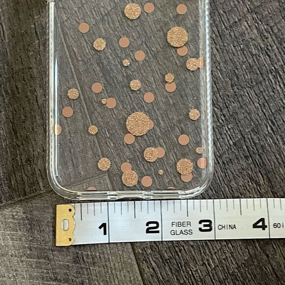 New! I-Phone 11/12 Clear (with Rose Gold Detail) Cell Phone Case. 6x3 in. - Picture 3 of 4
